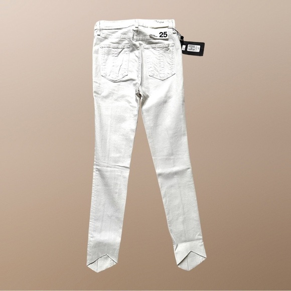 NWT $225 Rag & Bone High Rise Ankle Skinny Jeans White 25 - Picture 7 of 14